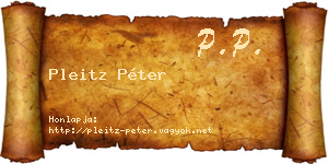 Pleitz Péter névjegykártya