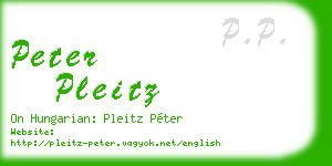 peter pleitz business card